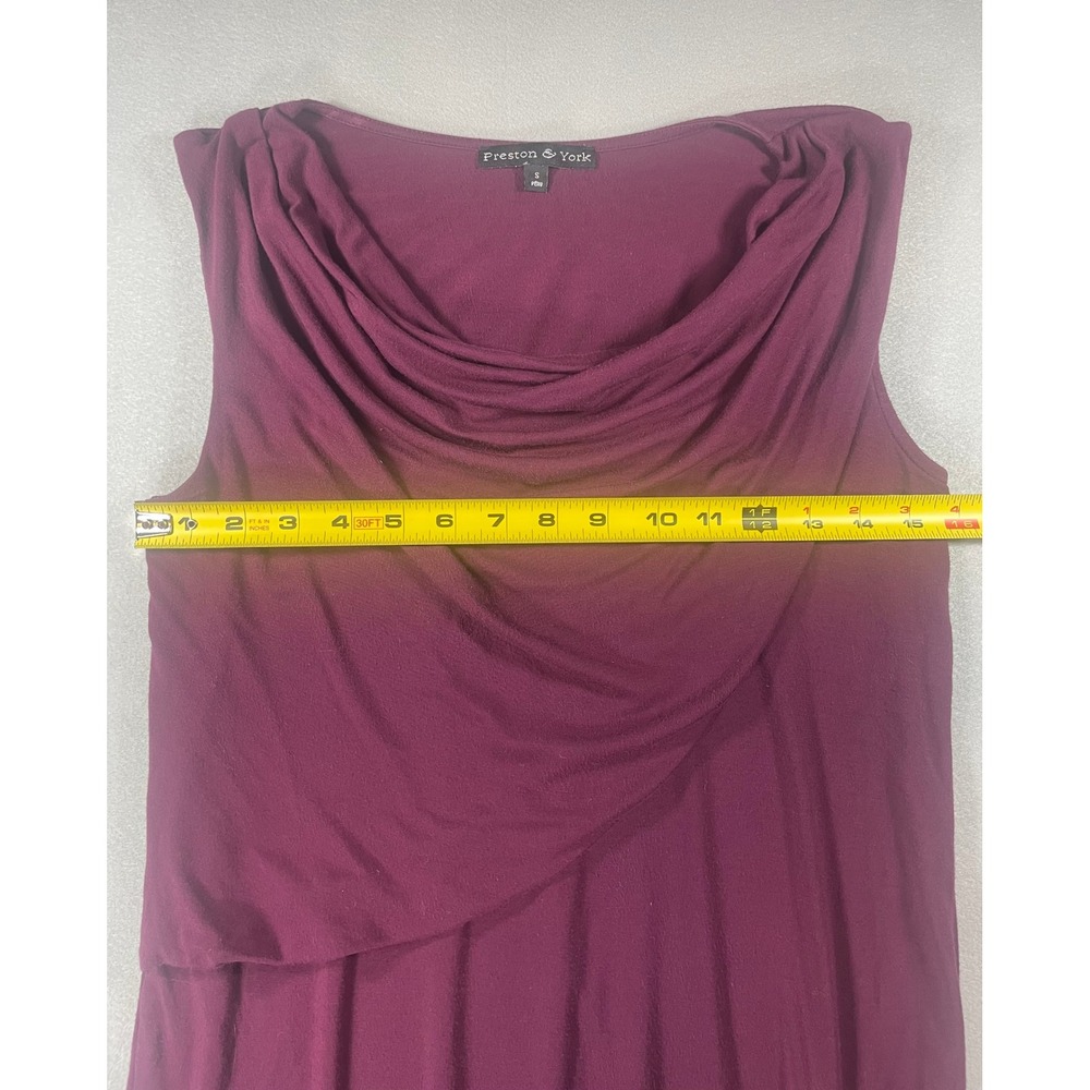 Preston‎ & York Women's Burgundy Draped Cowl Neck Sleeveless Top S 99PRM688 - Picture 5 of 7